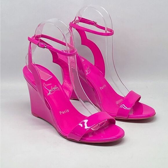 Christian Louboutin Zeppa Chick 85mm Patent Leather Wedges size 37 - Picture 4 of 16